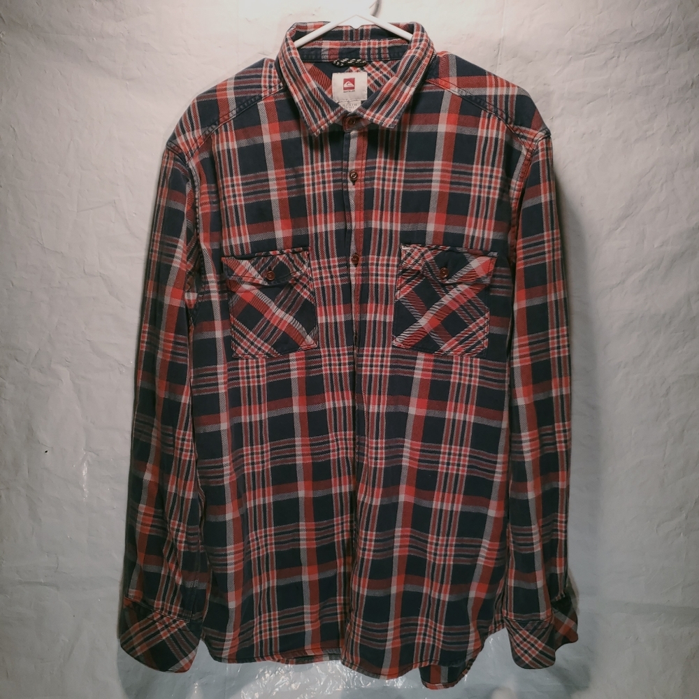 Quicksilver Flannel Button Down Shirt Mens Sz. XL
